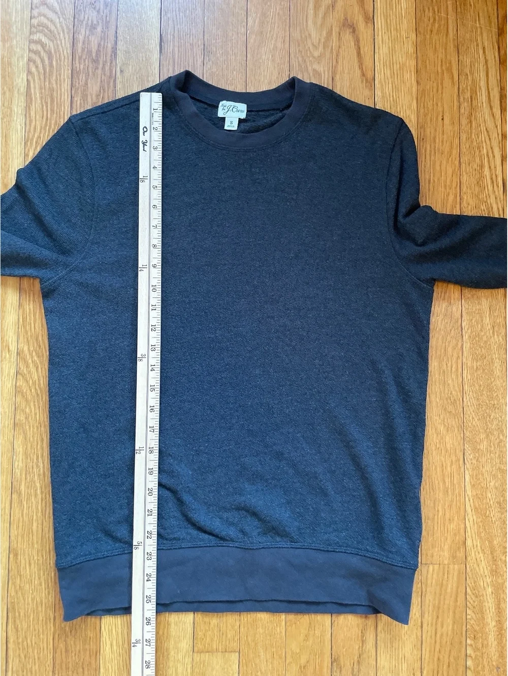 J.Crew Knit Gray Thermal Crewneck Sweater Men's Small Cotton Blend Pullover